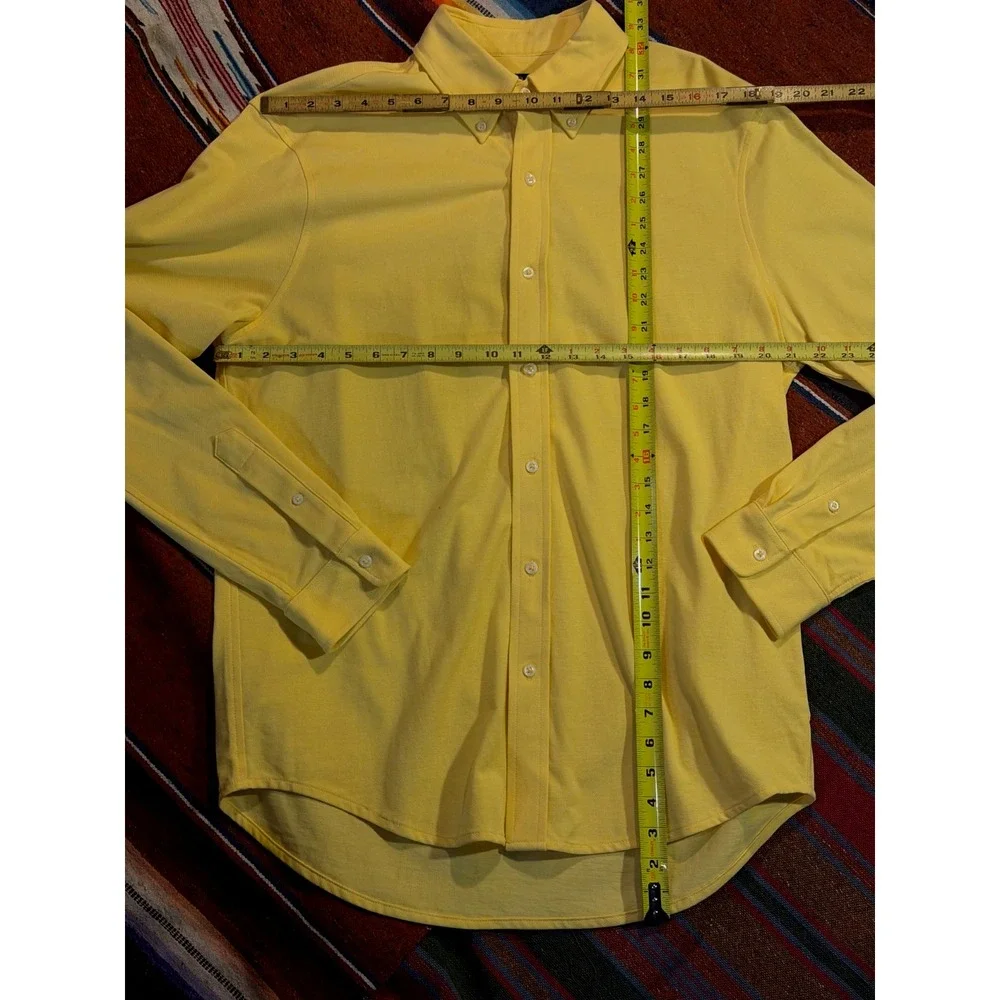 Polo Ralph Lauren Lightweight Mesh Yellow Long Sleeved Button Down Shirt Mens L